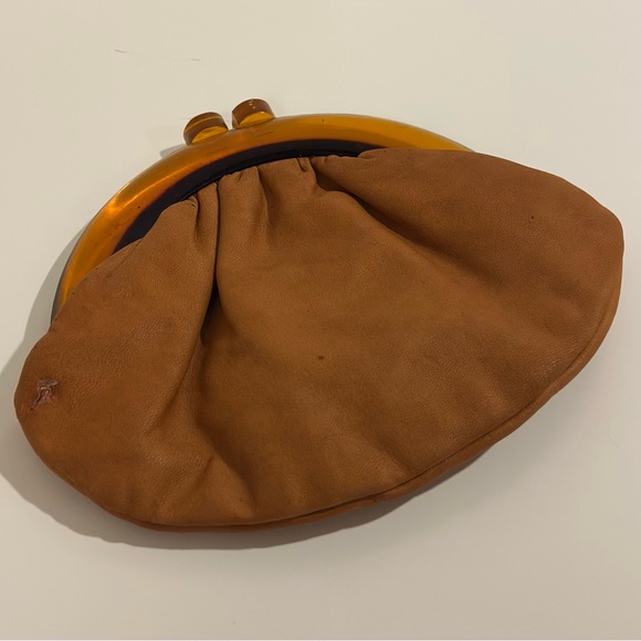 Vintage 50s 60s Budd Genuine Leather & Lucite Coin Purse - Inwood, Long Island - Picture 4 of 12